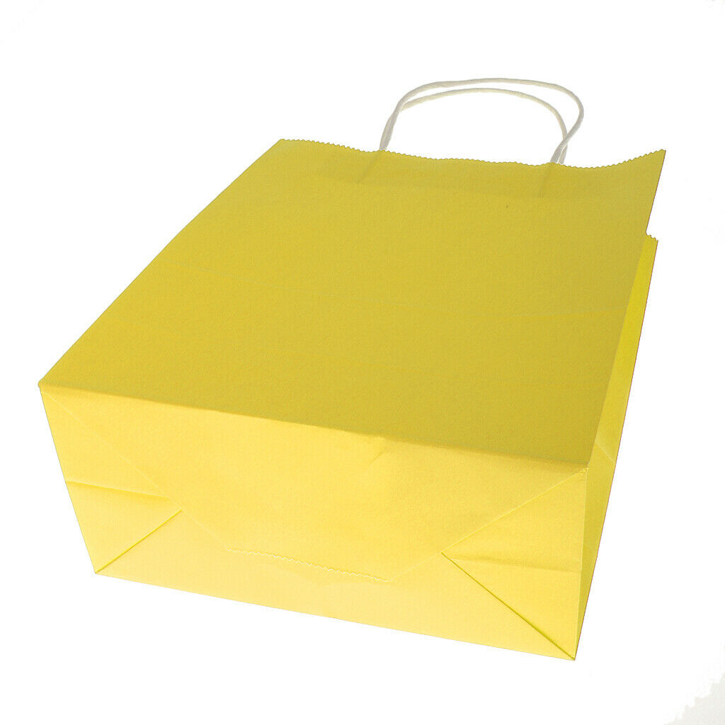 Bright Paper Party Gift Bag With Handles Birthday Wedding Loot Bag Yellow