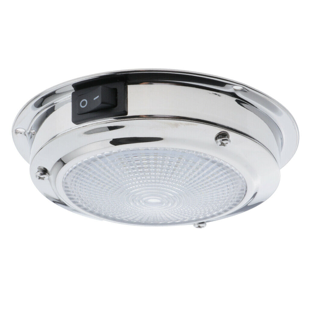 12V 2W LED Dome Light Boat RV Caravan Cabin Interior White Ceiling Lamp 4.3"