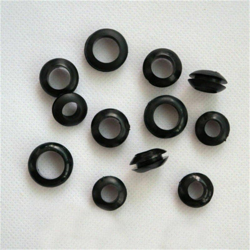 200Pcs 3-20mm Black Electrical Wire Rubber Grommet Assortment Sealing Kit + Box