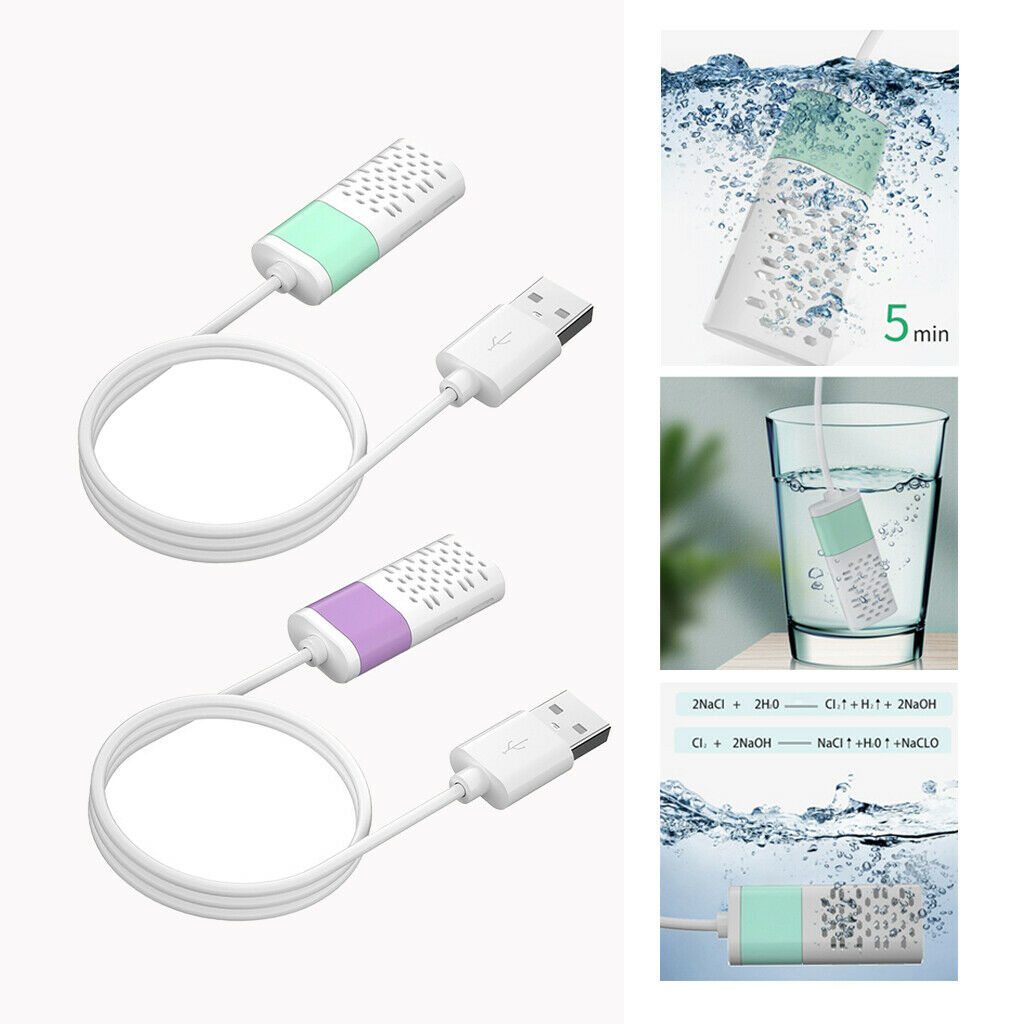 2Pcs Mini Hypochlorous Acid Water Generator USB Sterilizing Detergent Maker
