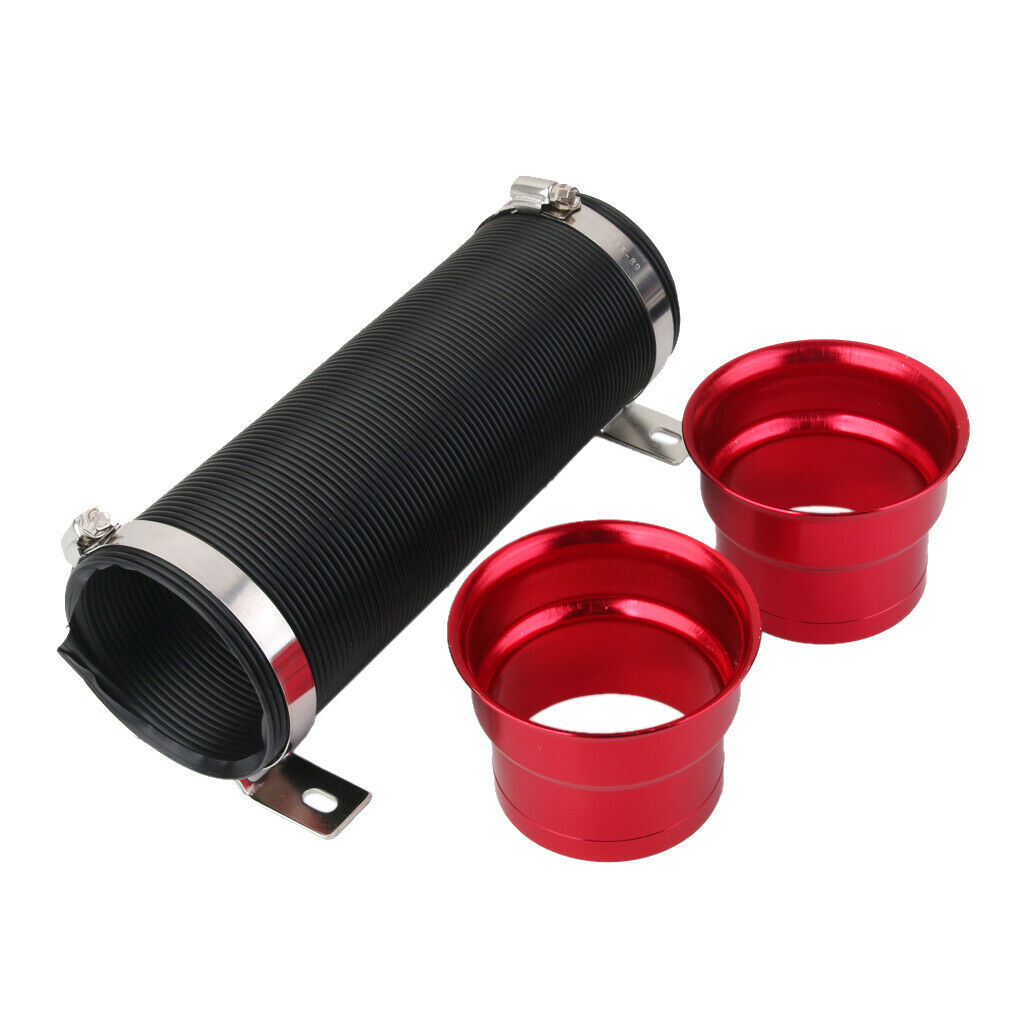 Universal 3" 75MM Flexible Cold Air Intake Pipe Inlet Hose Tube Car Red