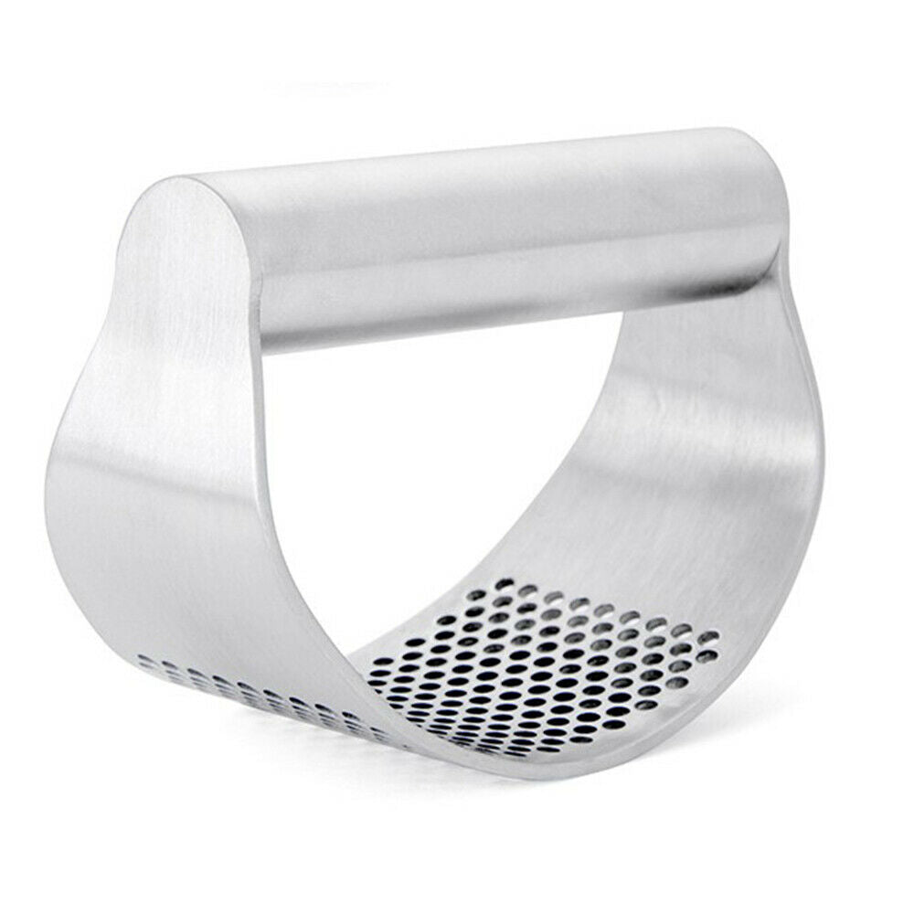 Stainless Steel Crusher Garlic Press Curved Grinding Mincer Manual Kitchen Tools