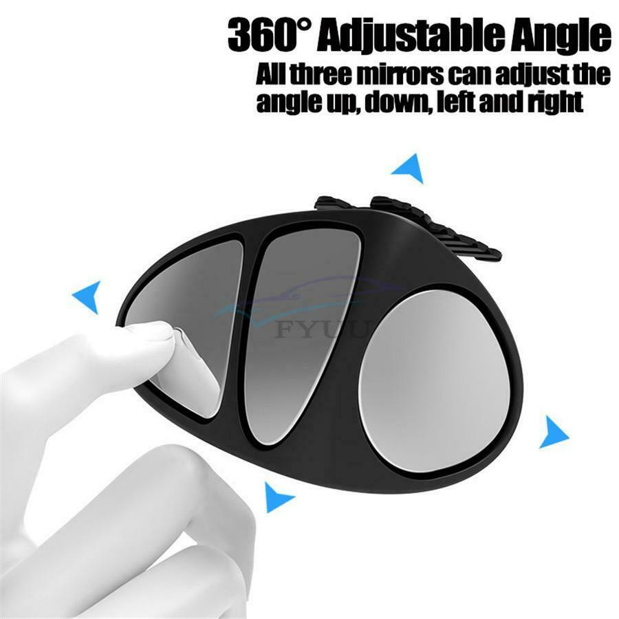 Adjustable 360° Wide-angle Car Blind Spot Rearview Mirror Three Mirror Universal