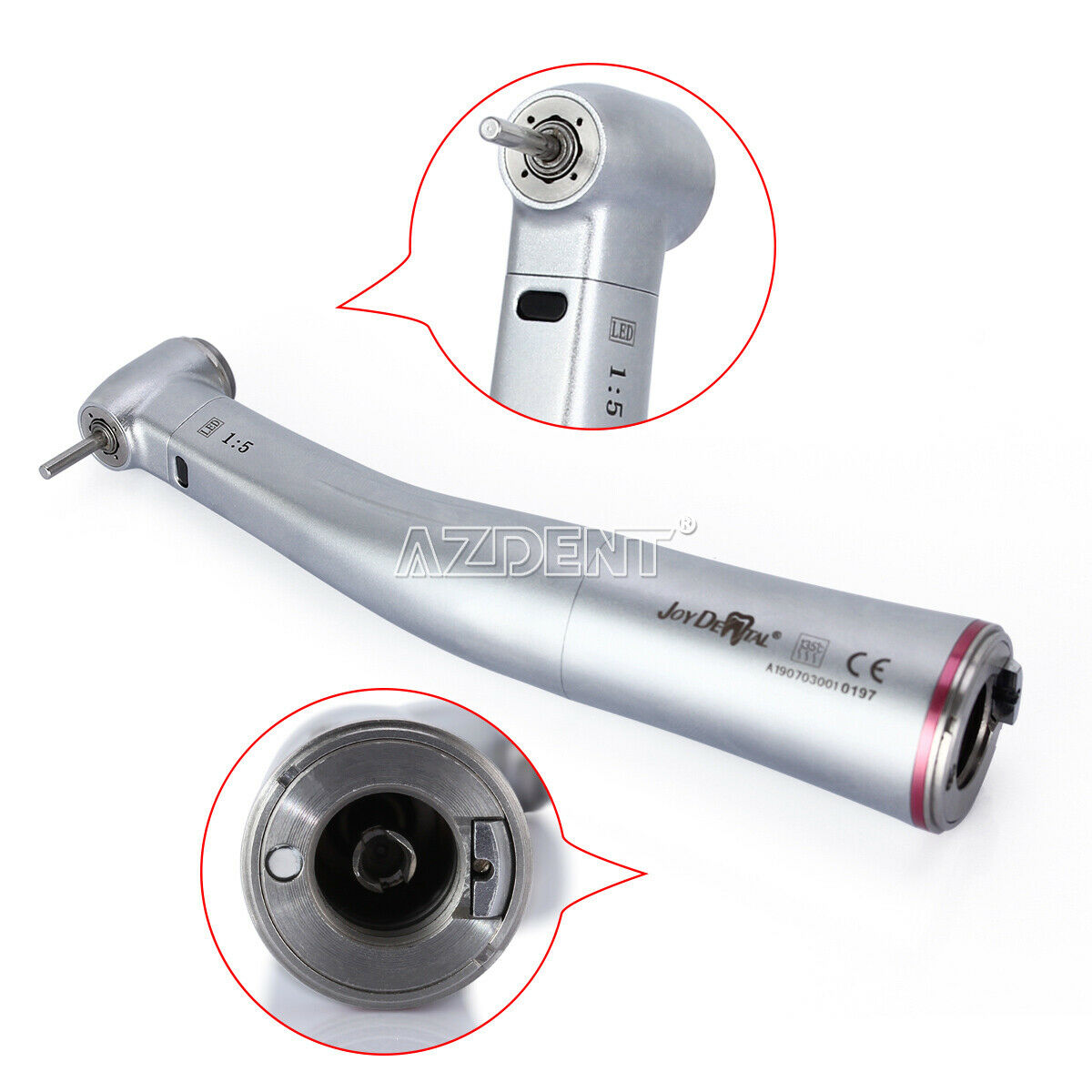 Dental 1:5 Fiber Optic increase Contra Angle Handpiece Fit E-type Electric Motor