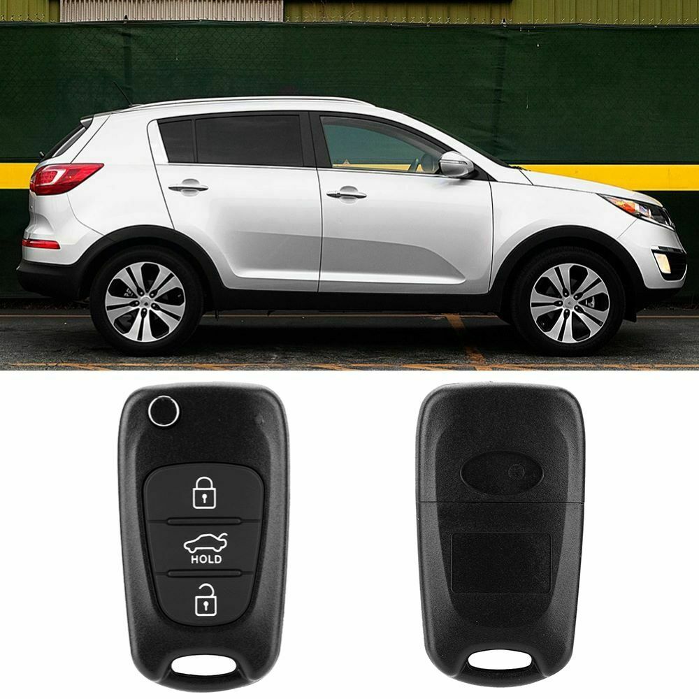 3 Button Flip Car Remote Key Shell Cover Fob Case For KIA Rondo Sportage Soul