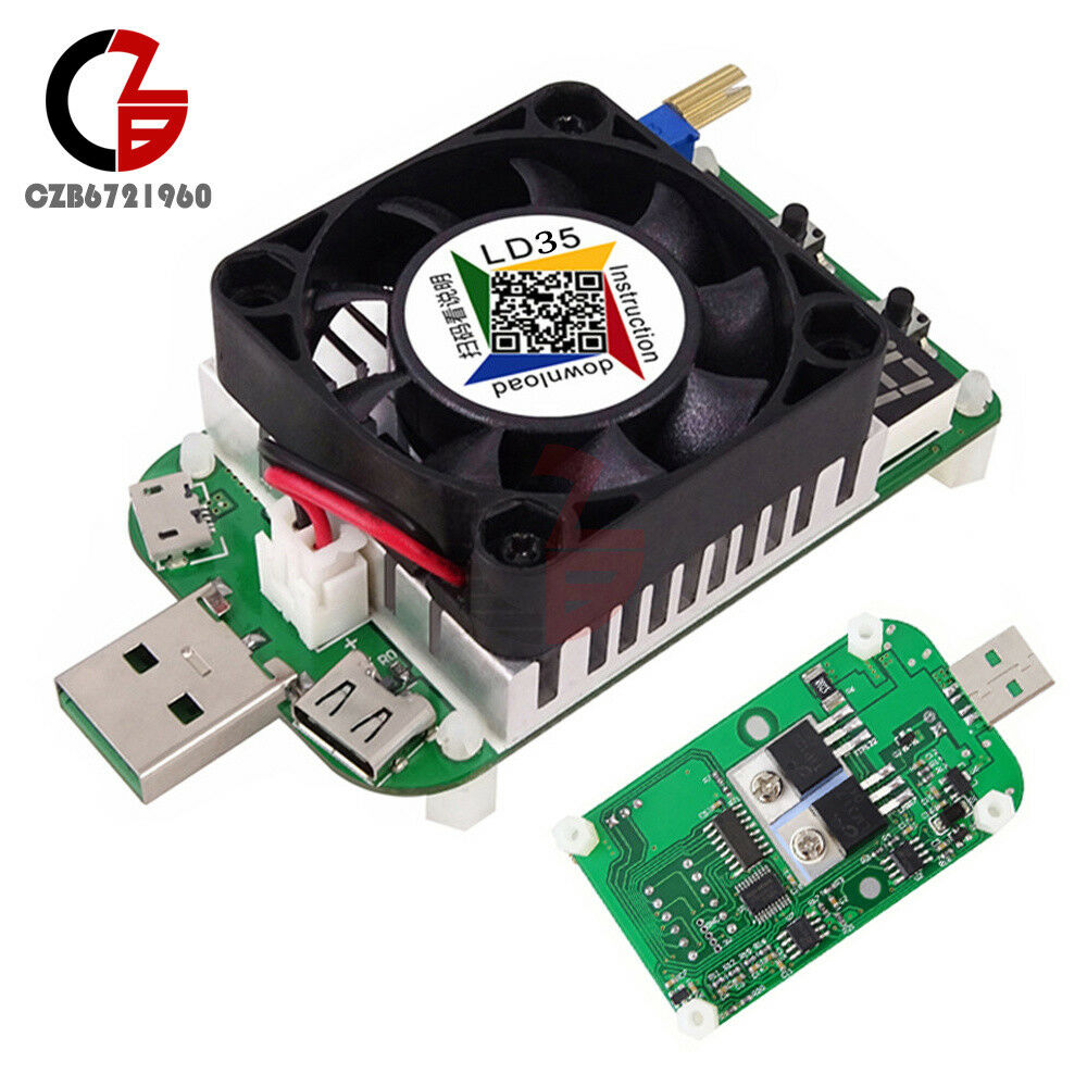 4-Bit 5A 35W LD35 Electronic Load Resistor USB Interface Discharge Battery Test