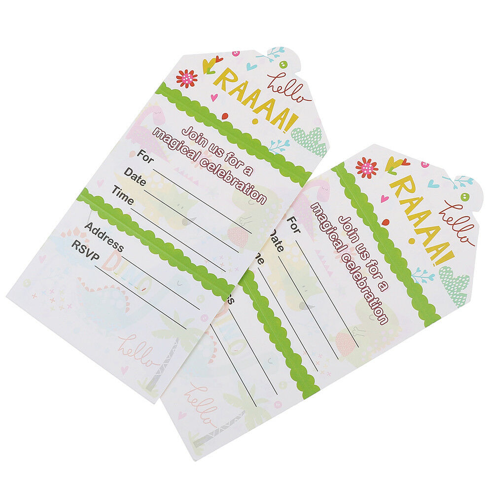 12pcs Dinosaur invitation cards dinosaur cards kids birthday party invitatioBDD