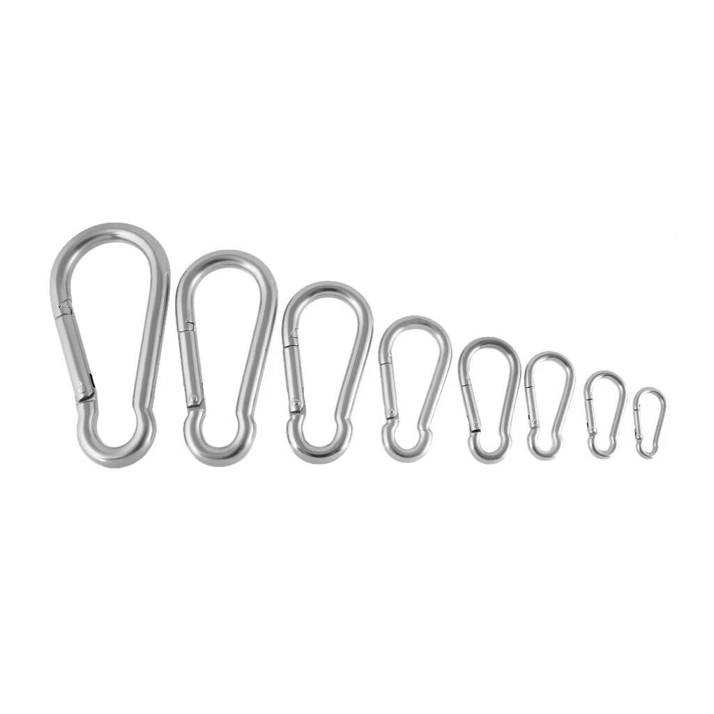 2X Camping Climbing 304 Stainless Carabiner Clip Snap Hook Quick Hitch-7