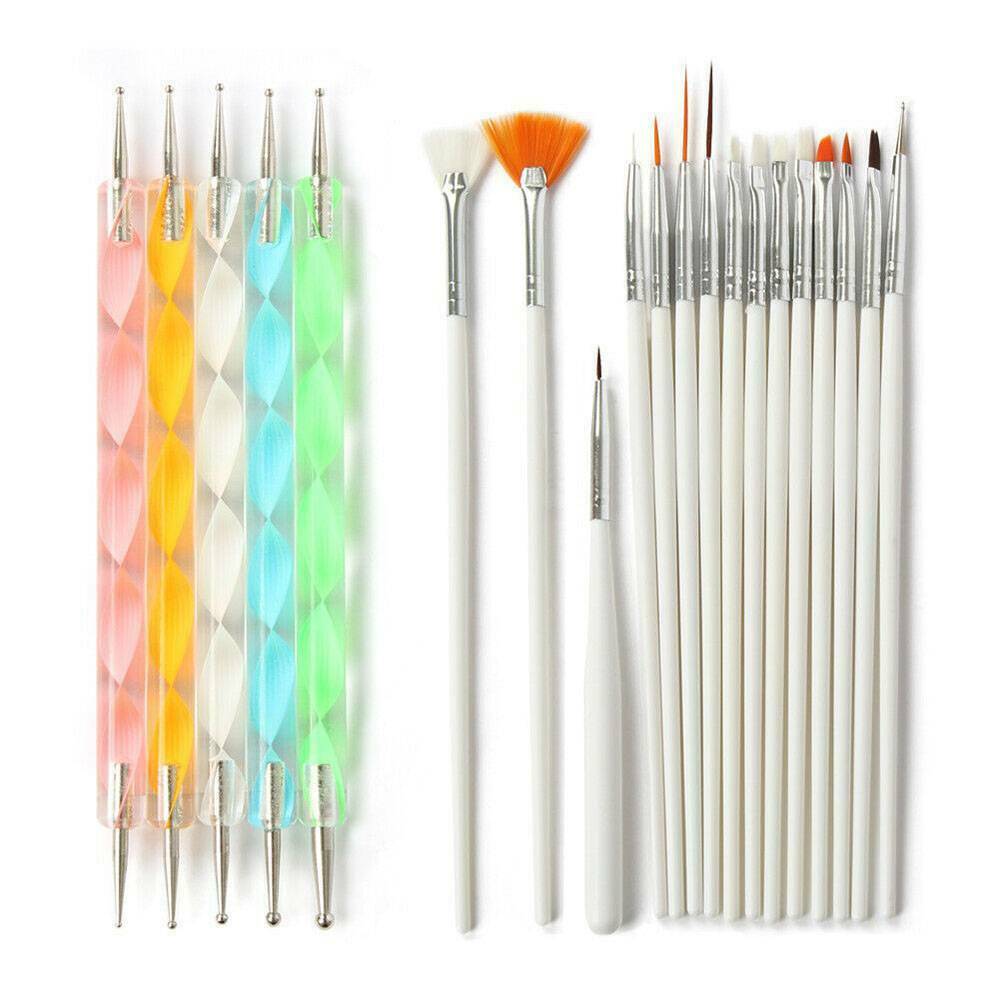 20X UV Gel Nail Art Design Set Dotting Painting Drawing Polish Brush Pen Tools