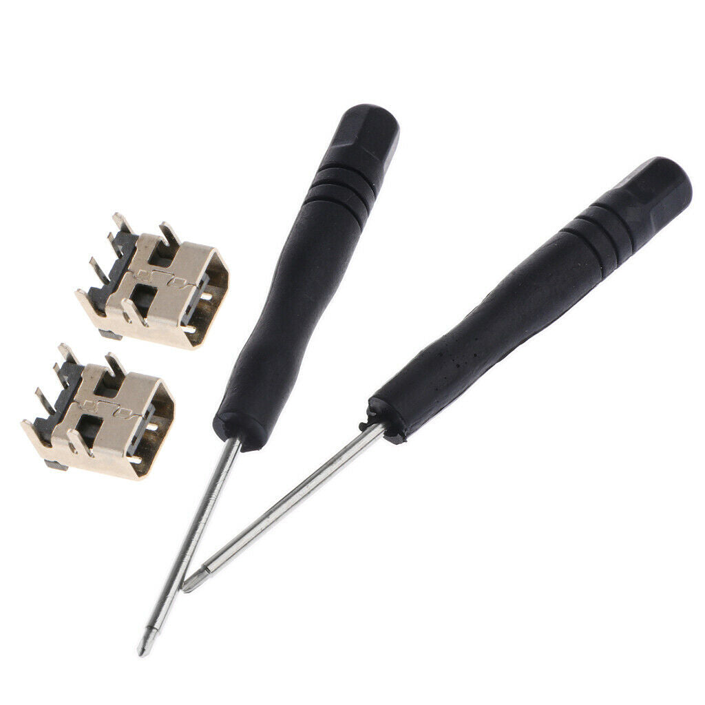 2Pcs Power Socket Charging Port Conector + Tools for Nintendo DSi / XL / 2DS