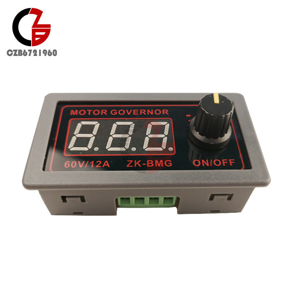 DC 9-60V 12A 500W PWM Motor Speed Governor Controller Switch Digital Display