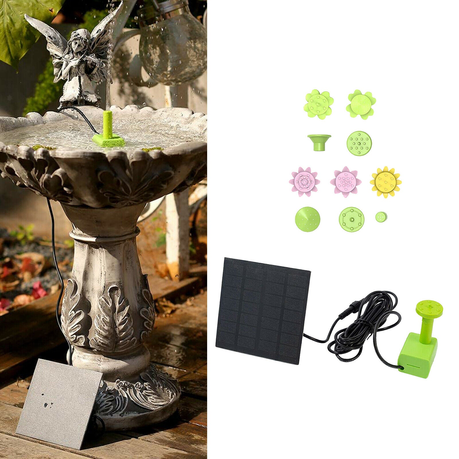 Solar Fountain Pump Water Cycling No Electricity Required for Pond BirdBath