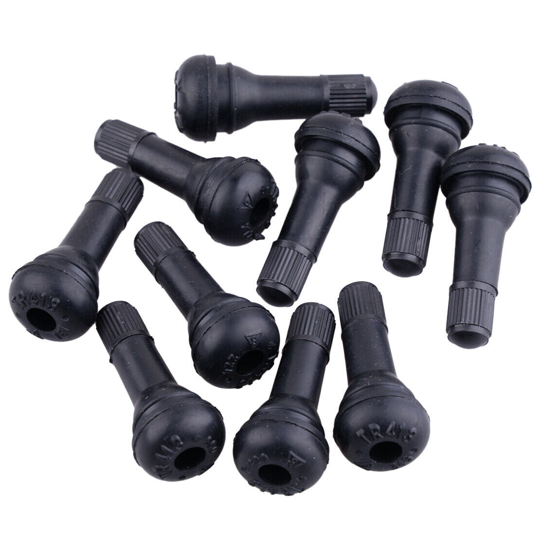 25x TR 413 Snap-In Common Tyre Tire Valve Stems Short Black Rubber Universal An