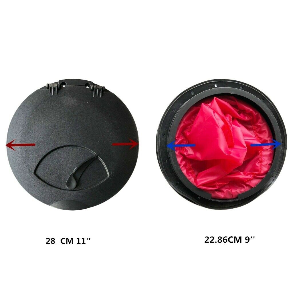 28cm 11'' Durable Black Nylon Kayak Boat Canoe Dinghy Deck Plate Hatch Cover Kit