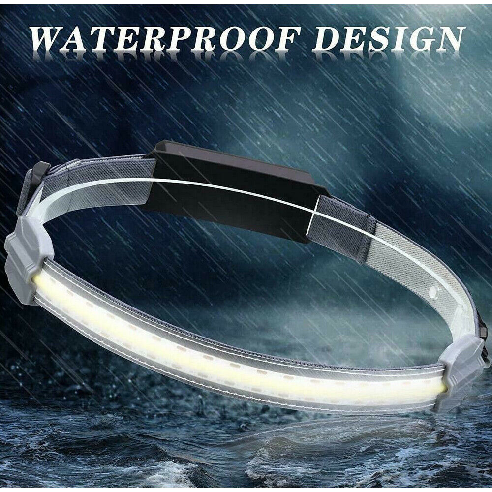 3 Mode COB+LED Headlamp Headlight Torch Flashlight Work Light Bar Head Band Lamp