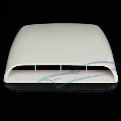 Universal ABS Car Decorative Air Flow Intake Hood Scoop Vent Bonnet White Cover