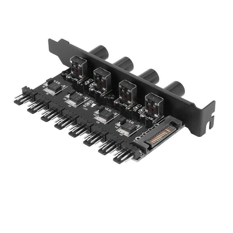 Pc 8 Channels Fan Hub 4 Knob Cooling Fan Speed Controller For Cpu Case d Vga PU8