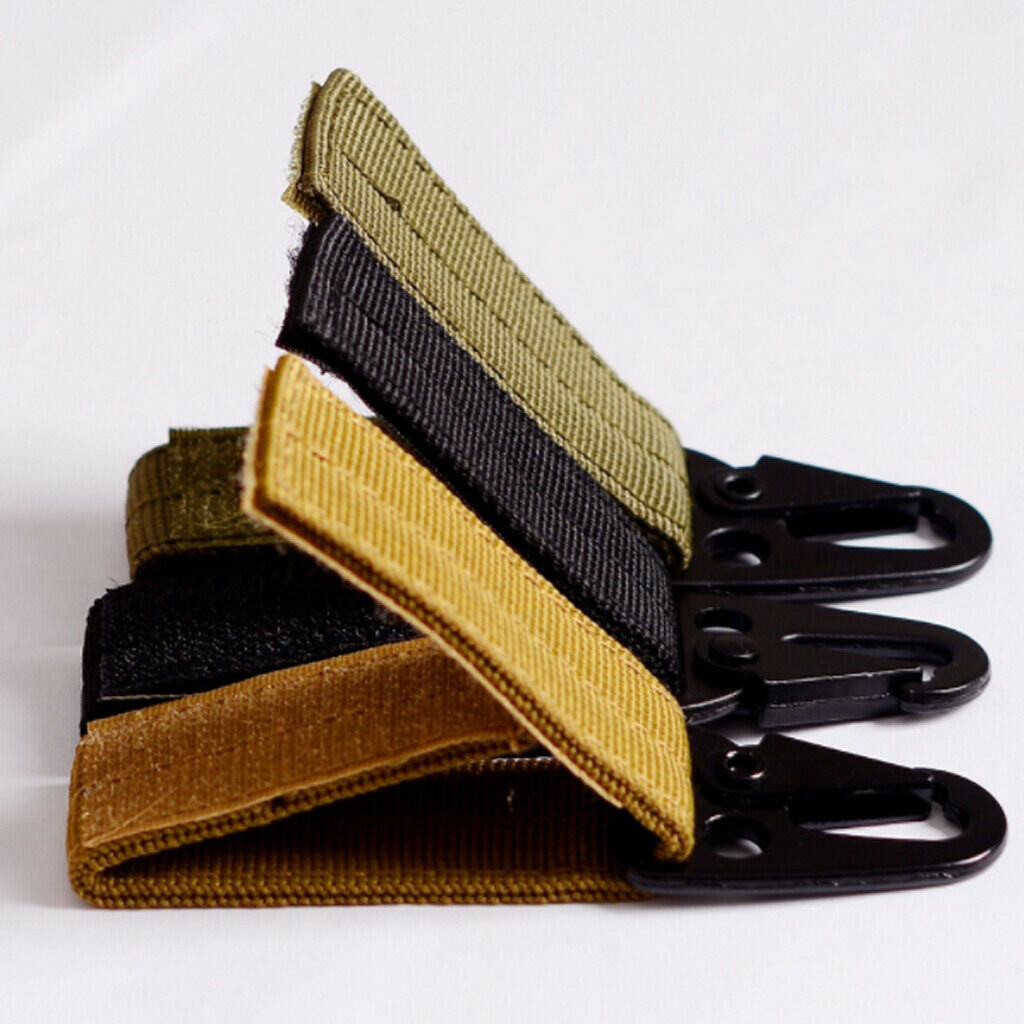 Keychain Hook Belt Metal Carabiner Webbing Buckle Clip + Paracord Lanyard Rope