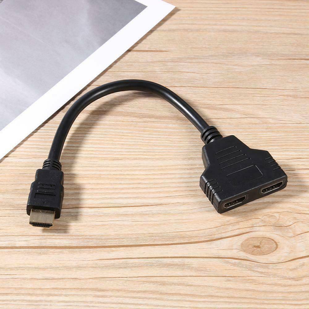 1 In 2 Out HDMI Splitter Cable Male to Double Female Adapter for 1080P HDTV DVD