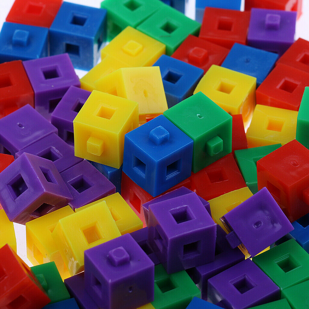 100pcs Stackable Cubes Link Construction Game 5 Colors to Create Different