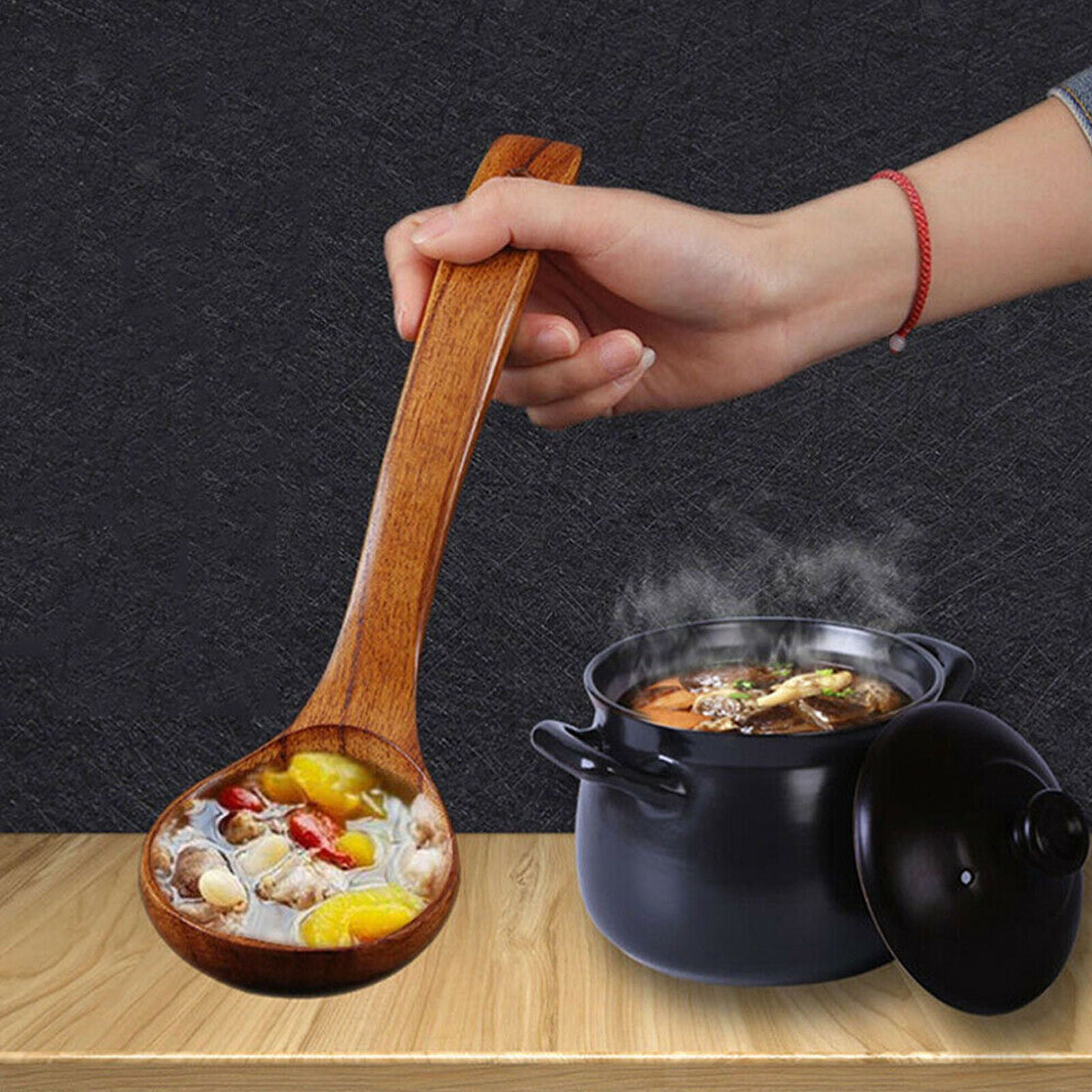Wood Ladle / Serving Spoon, Wooden Soup Spoon, Home Kitchen Cooking Tools