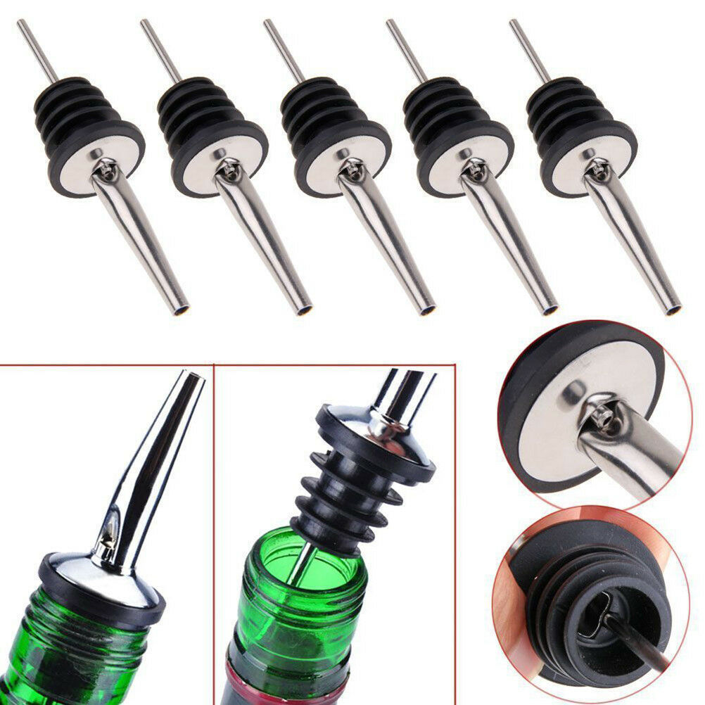 Practical Stainless Steel Wine Olive Oil Pourer Dispenser Spout Kitchen To.l8