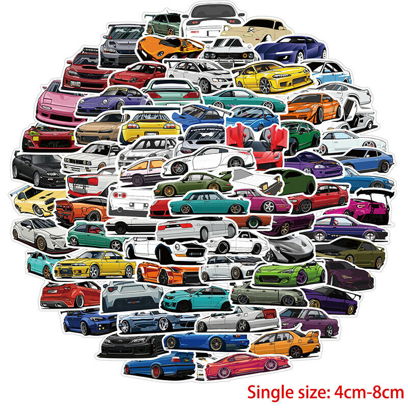 100PCS Classic Sports Car Styling Graffiti Stickers WaterproofW GfBUAU