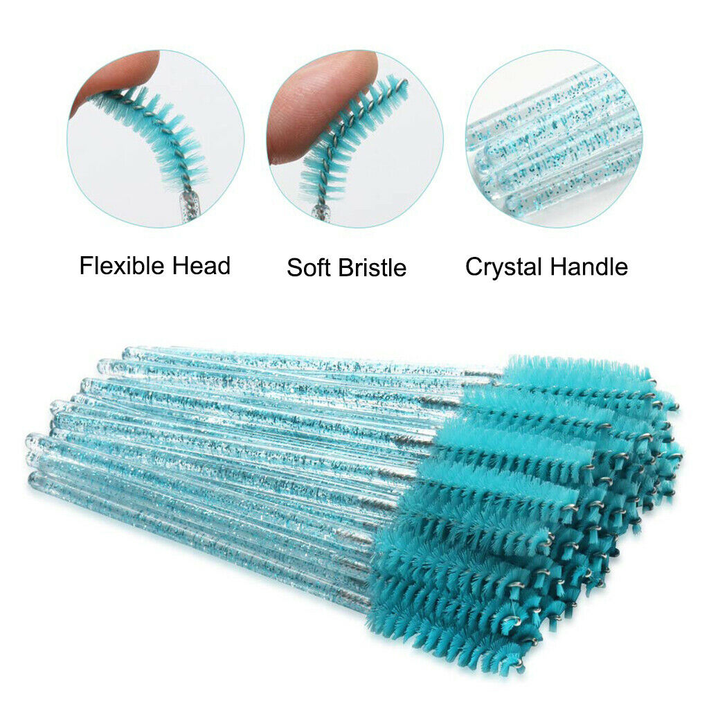 300x Eyelash Brushes Crystal Handle Eye Lash Extension Grafting Makeup Tool