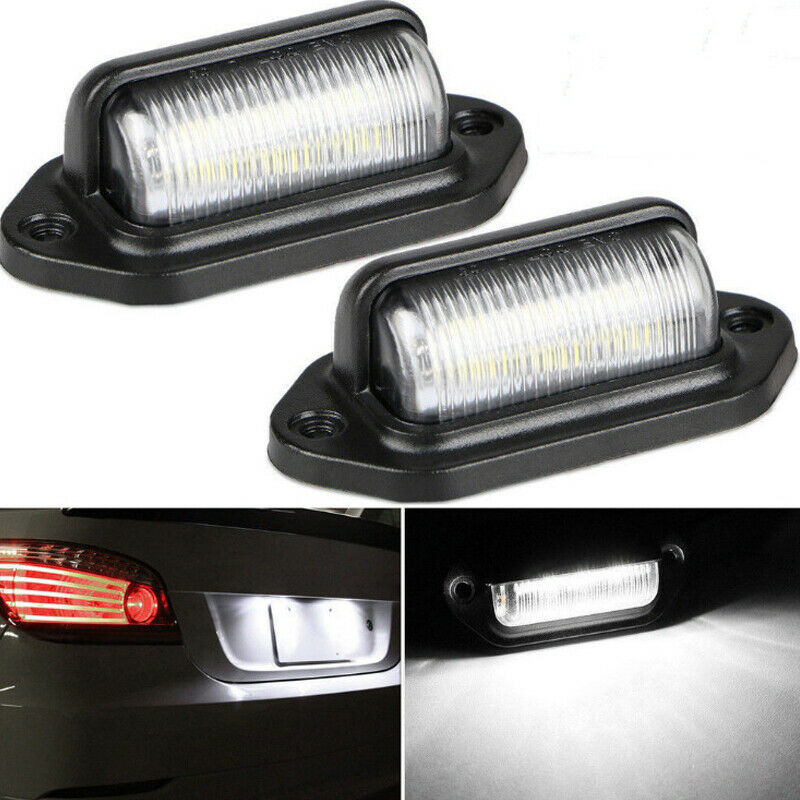2PCS LED Car Passenger Trailer Truck Armored High Licence Light Pedal Lamps Bulb