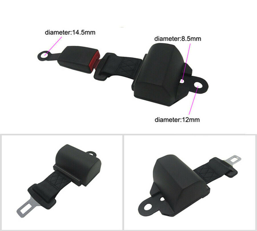 2 Pack Car Seat Belt Adjustable Harness Lead Retractor+ Buckle Auto Safety Kit