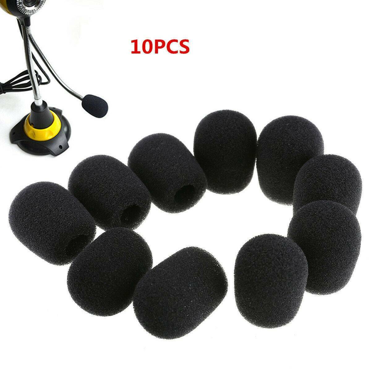 10PC Microphone Headset Grill Windscreen Sponge Foam Black Mic Cover New