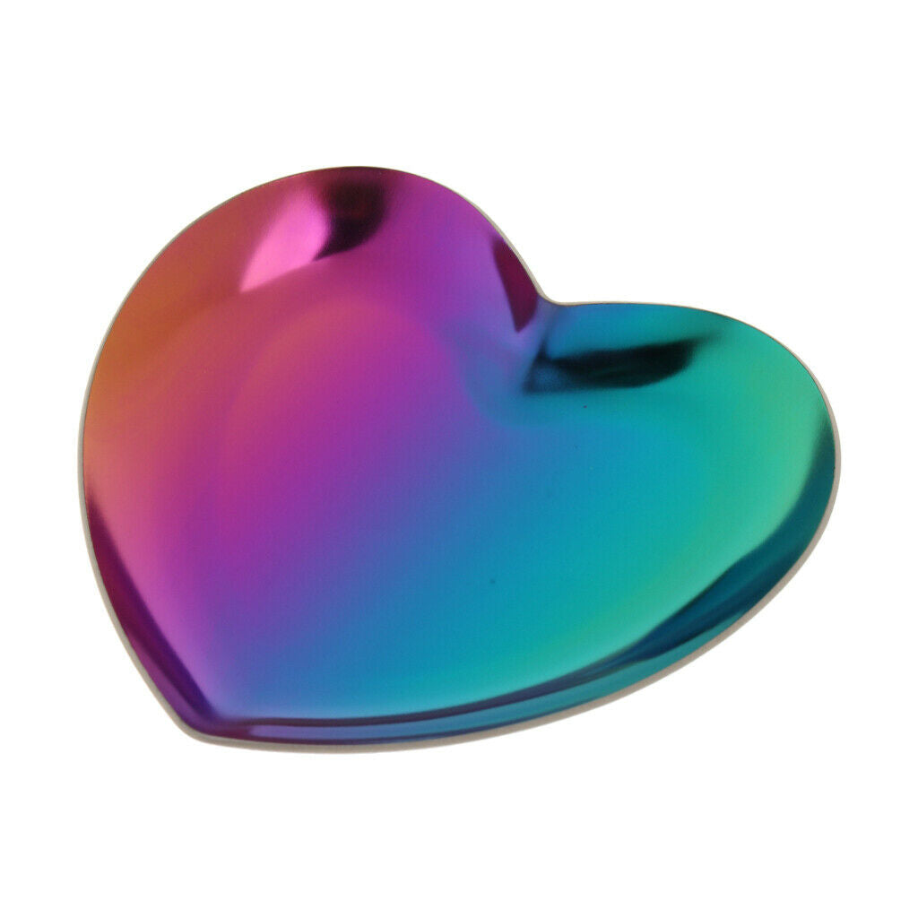 Luxury Stainless Steel Heart Plate Shop Display Tray Home Storage Gradient
