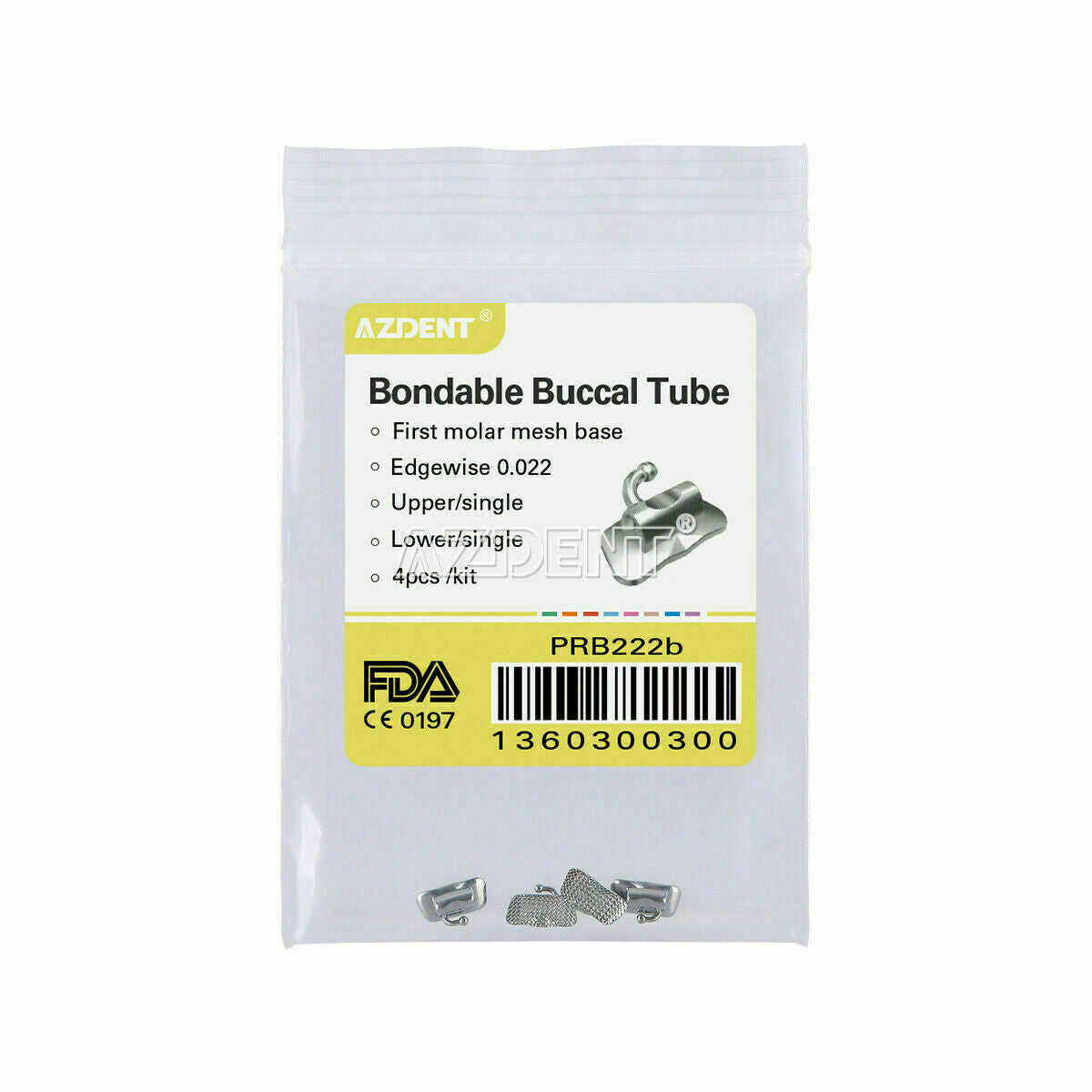 50 Bags Dental Orthodontics Buccal Tube Edgewise 022" 1st Molar Bondable Non-con