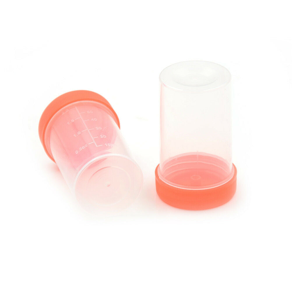 10pcs Hospital Urine Sample Collection Cup 60mL Specimen Bottle Containers CH