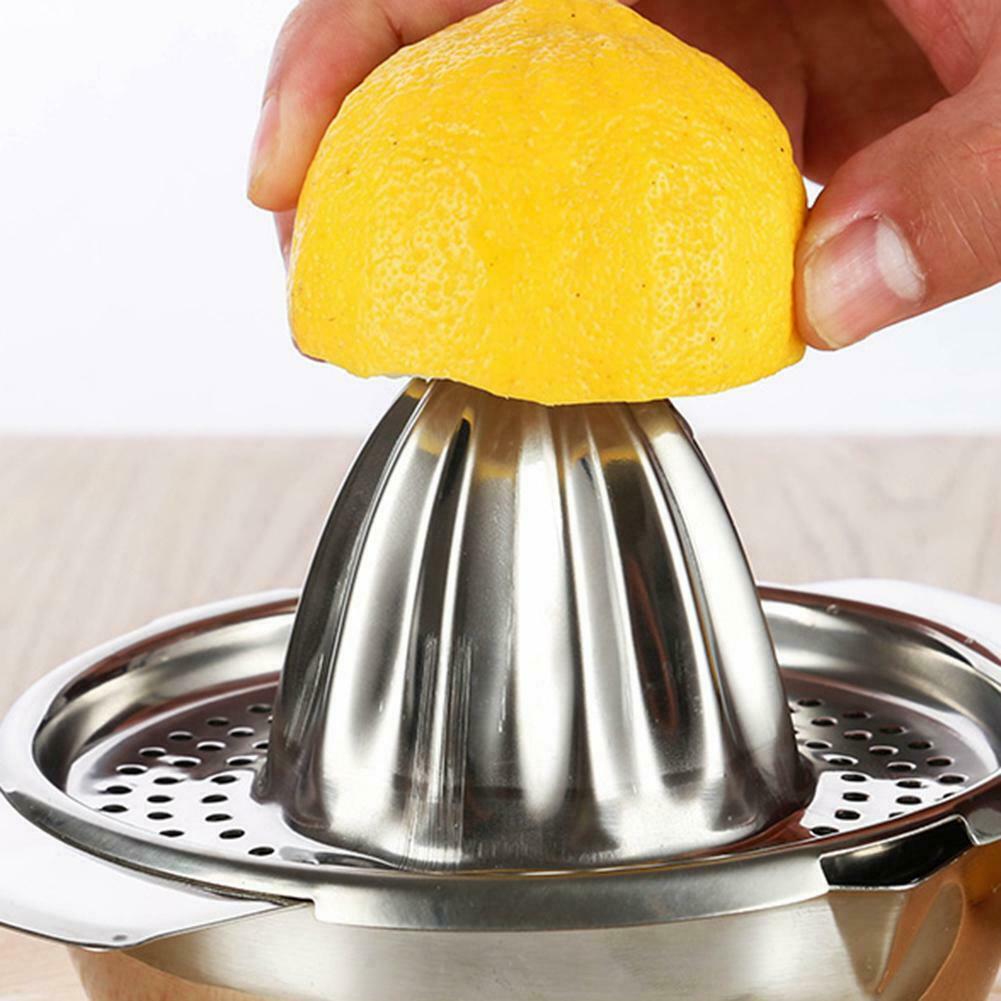 Stainless Steel Manual Orange Juicer Lemon Fruit Juice Squeeze Filter Bowl  @