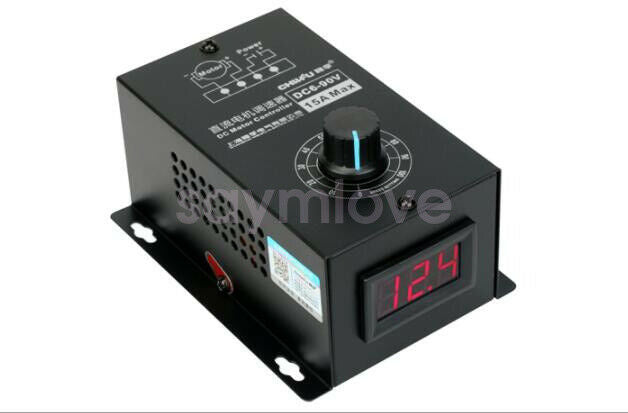 6-90VDC 15A 1000W Motor Speed Governor PWM Digital Controller Switch LED Display