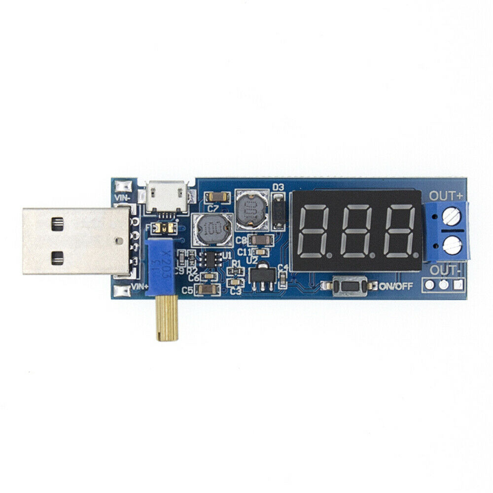 5V to 3.3V/12V Adjustable Out DC 1.2V-24V USB Step UP / Down Power Supply Module