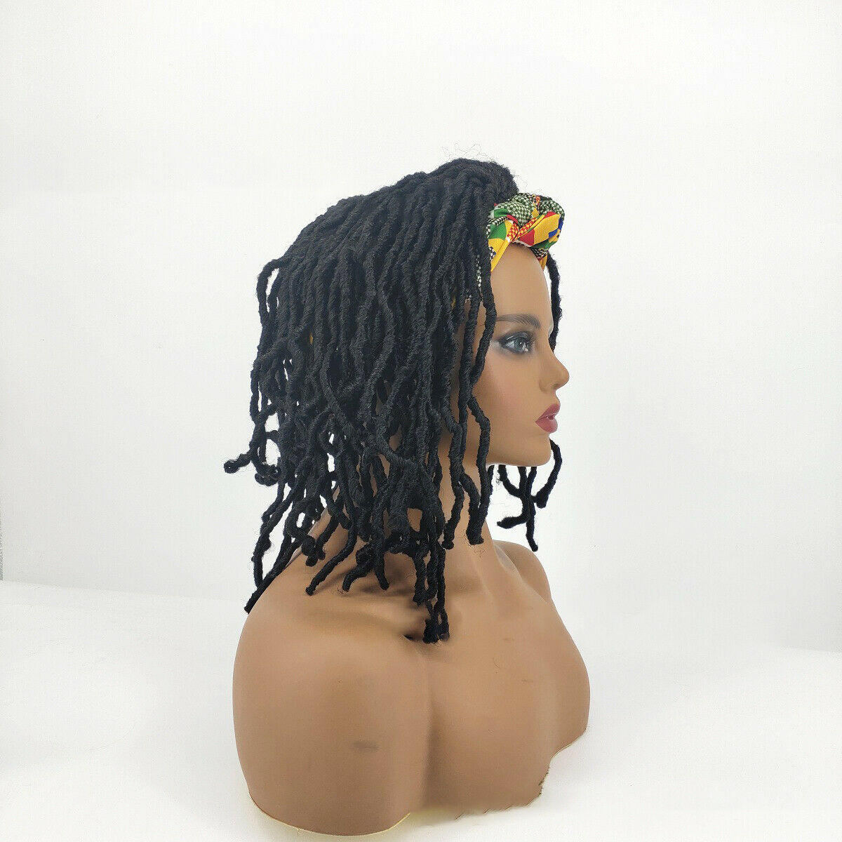 Synthetic Afro Dreads Faux Locs Wrap Wigs for Black Women Curly Dreadlocks Wigs