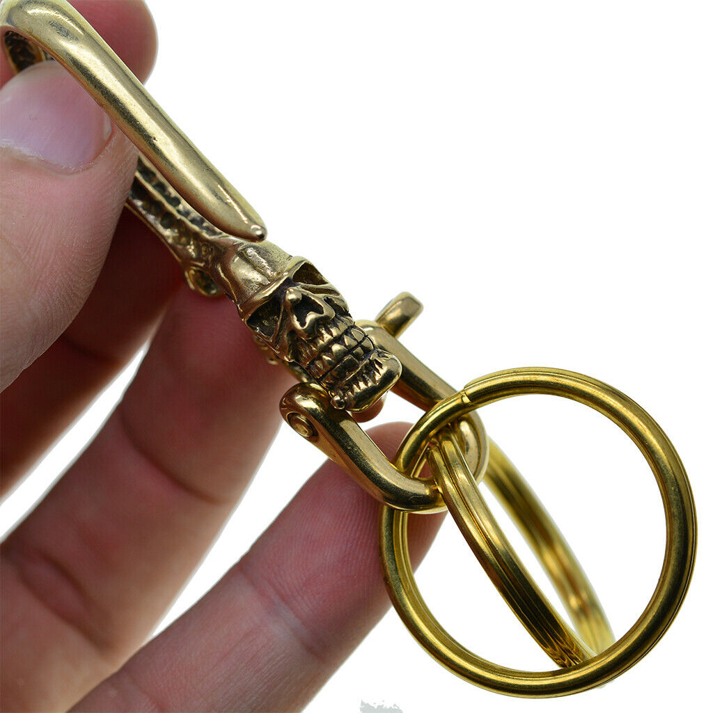 Durable Brass U Hook Wallet Clip Holder Fishhook Keychain Solid Brass Hook Fob