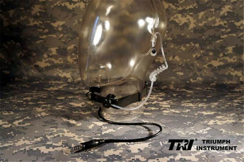 Hot TRI LASH â…¡ Earphone Air Duct Throat Microphone Headset For PRC 152 148 Radio