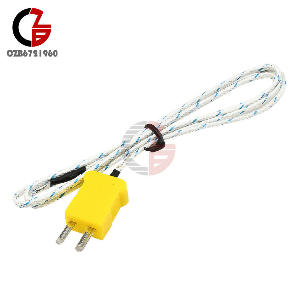 Wire Digital Thermometer 100CM 1M K-type Thermocouple Sensor Probe Test