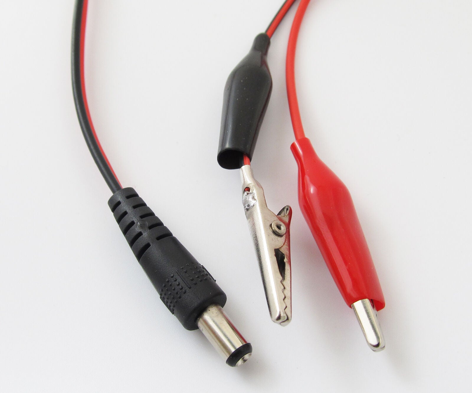 10set 1.5M/5ft 5.5x2.1mm 2.1 DC Male Plug to Dual Alligator Clip DC Power Cable