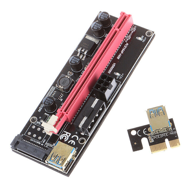 PCI-E Riser 009S Plus PCI-E 1X TO 16X Slot Adapter Riser Card 60cm USB 3.0SJCA