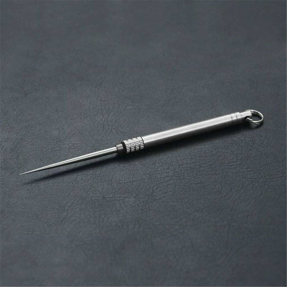 5PCS Outdoor Camping Titanium Toothpick Holder Fruit Fork Keychain Survival Tool