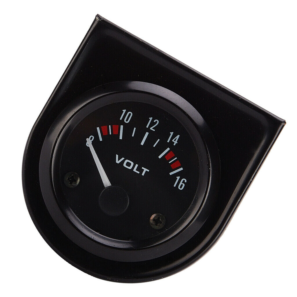 Car 8-16V Voltmeter Volt Gauge Meter 52mm Black