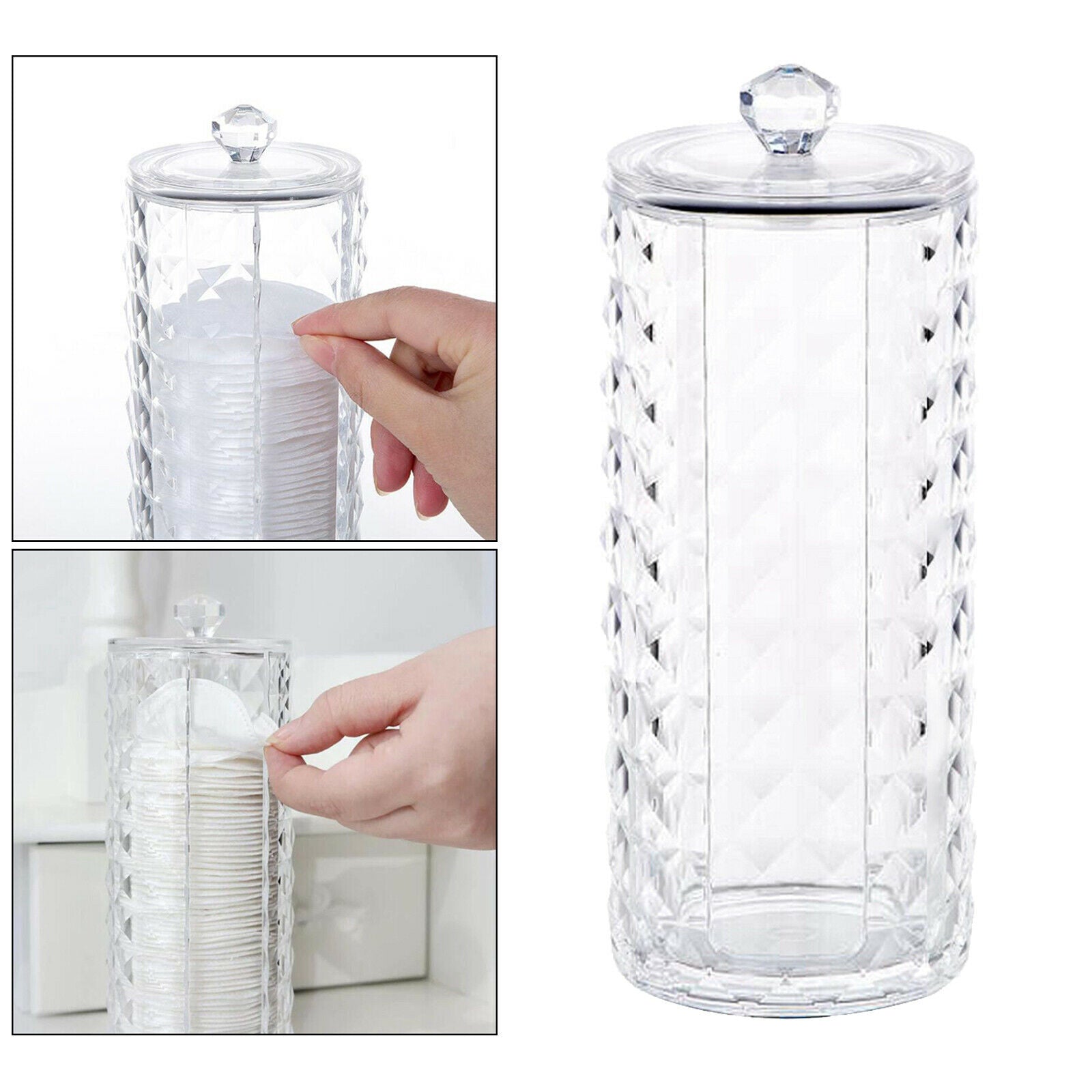 Sleek Cosmetic Cotton Pad Holder Makeup Pad Case Storage Display Organizer