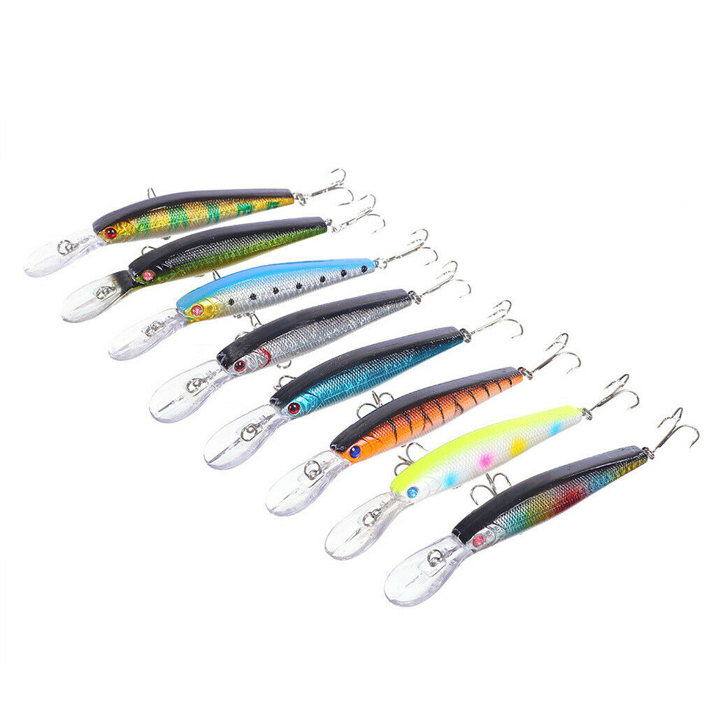 4Pcs Plastic Fishing Lures Crankbait with Hooks Tackle 12.5cm