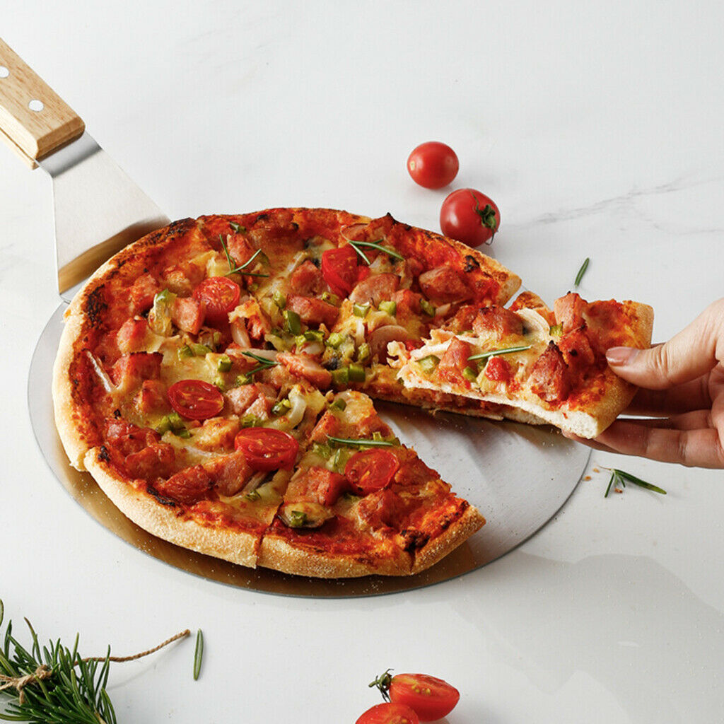 12'' Pizza Peel Paddle Shovel Baking Pastry Homemade Pizza Tool Oven Accs