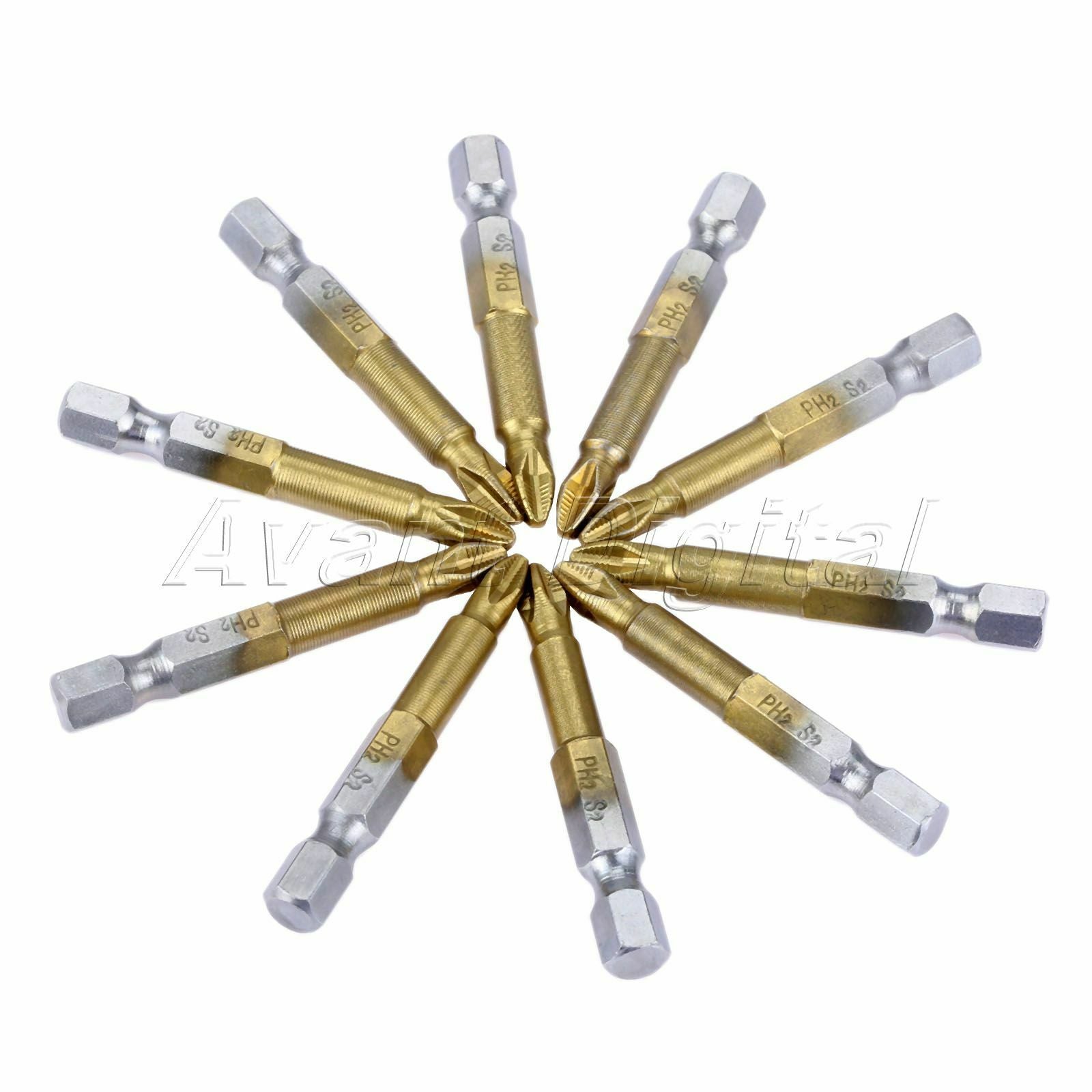 Chrome Vanadium alloy Steel Cross Head PH2 Screwdriver Bits Cross Head 10pcs/set