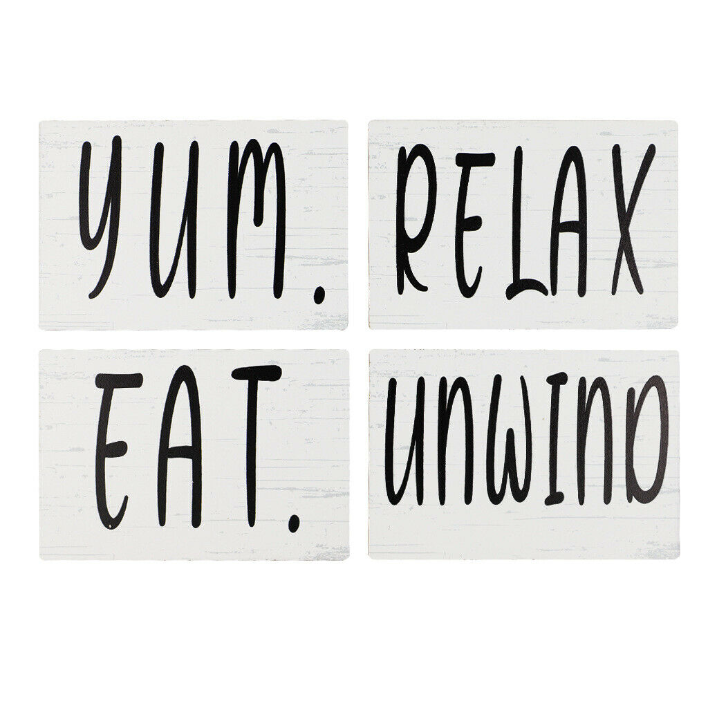 Wood Tiered Tray Relax Yum Eat Letter Signs Rustic Bathroom Wall Decorative